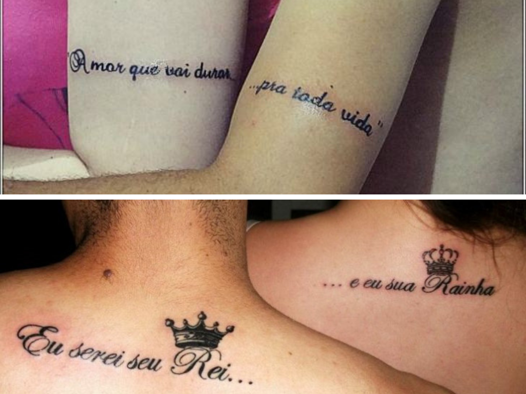 Featured image of post Frases Para Tatuagem Casal Voc s s o um casal perfeito pois mesmo quem n o os conhece plenamente consegue perceber que foram feitos um para o outro