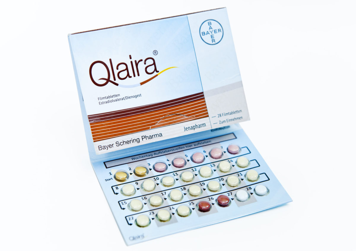 Qlaira tablets contain two active ingredients, estradiol and dienogest. 