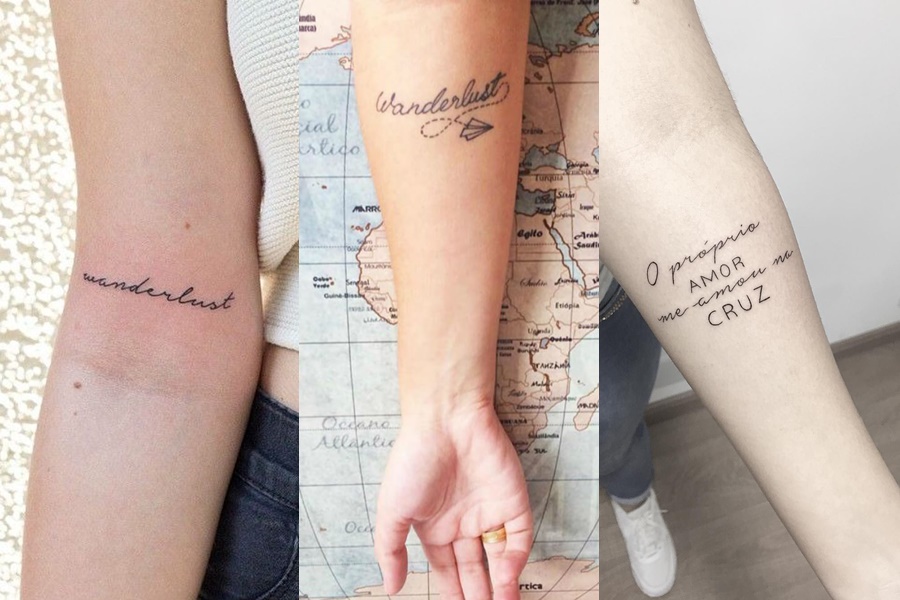 tatuagem no braço com frases
