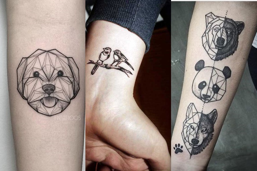 tatuagens femininas no braço de animais
