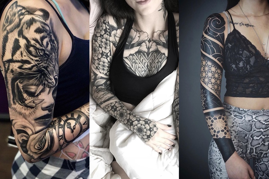 tatuagens no braço todo preta