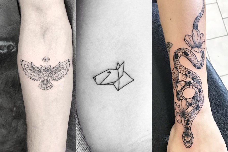 tatuagens femininas de animais no braço