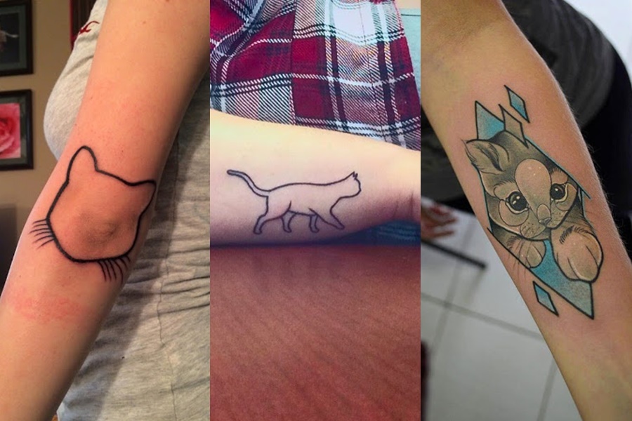 tatuagens femininas de gato