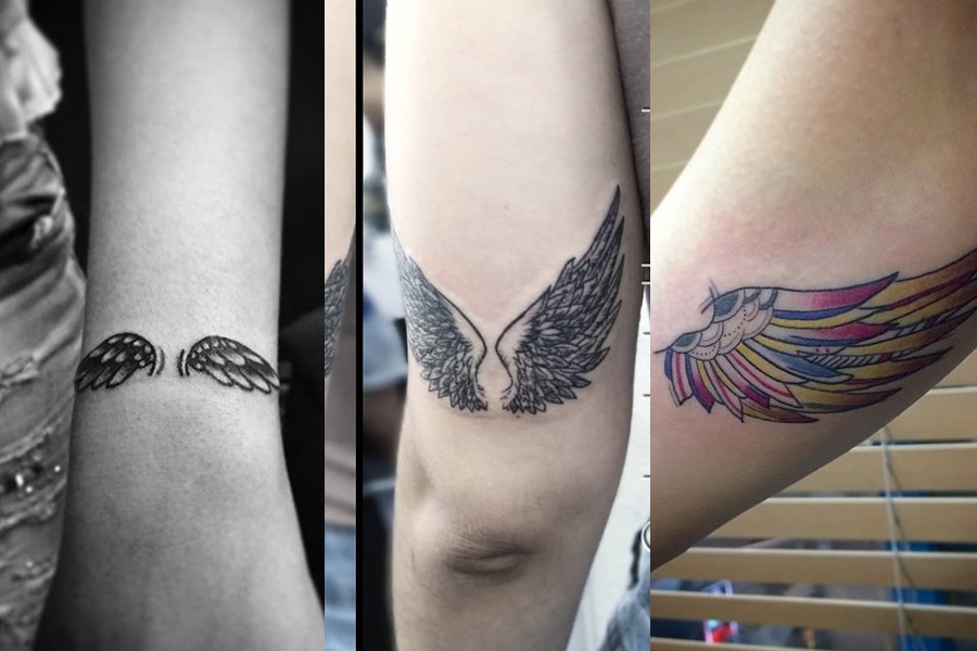 exemplo de tatuagens no braço de asas
