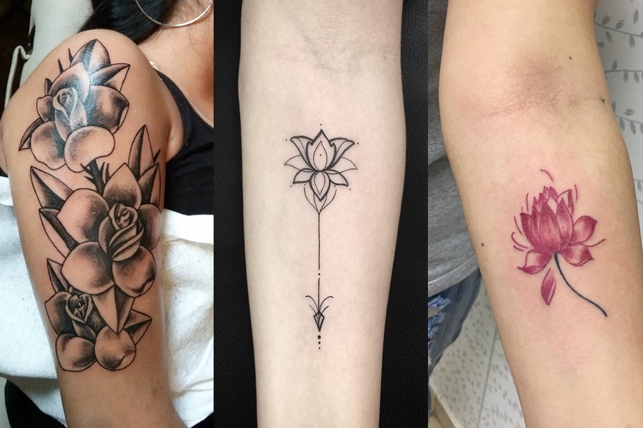 modelos de tatuagens femininas de flores no braço