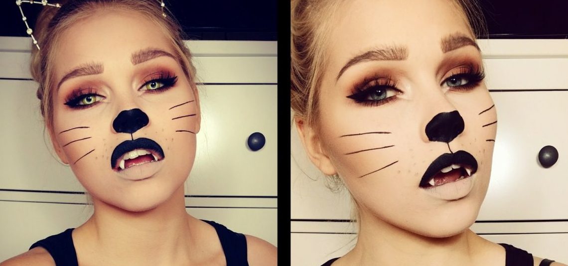 maquiagem halloween felina