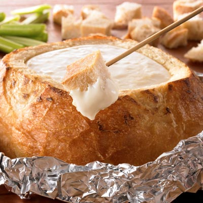fondue de queijo no pão 