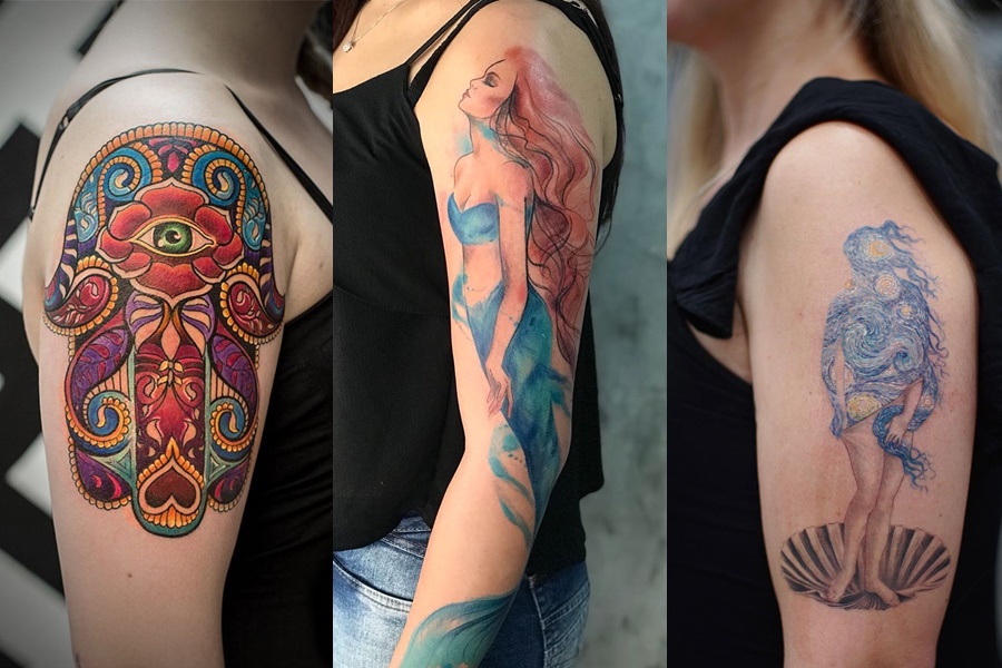 tatuagens coloridas no braço grandes e marcantes