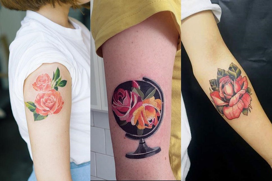 tatuagens de rosa no braço 