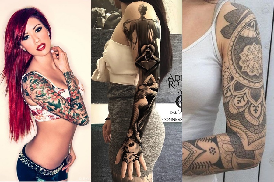 tatuagens femininas no braço todo 