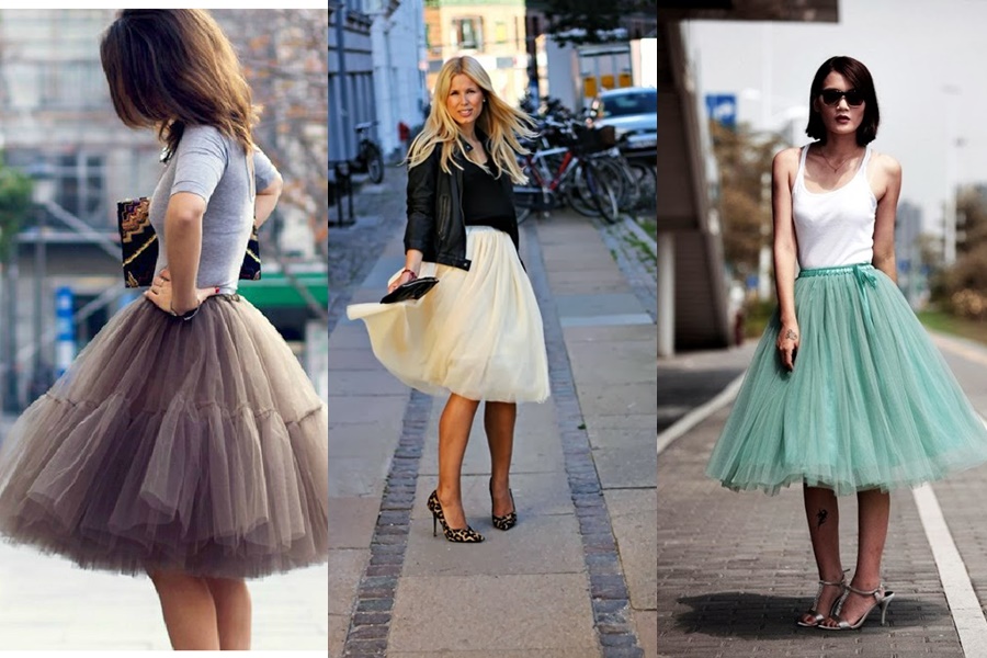3 tipos de saia de tule colorida